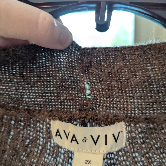 Ava & Viv  Earthy Brown Cardigan Sweater Boho 2x - Picture 3 of 6